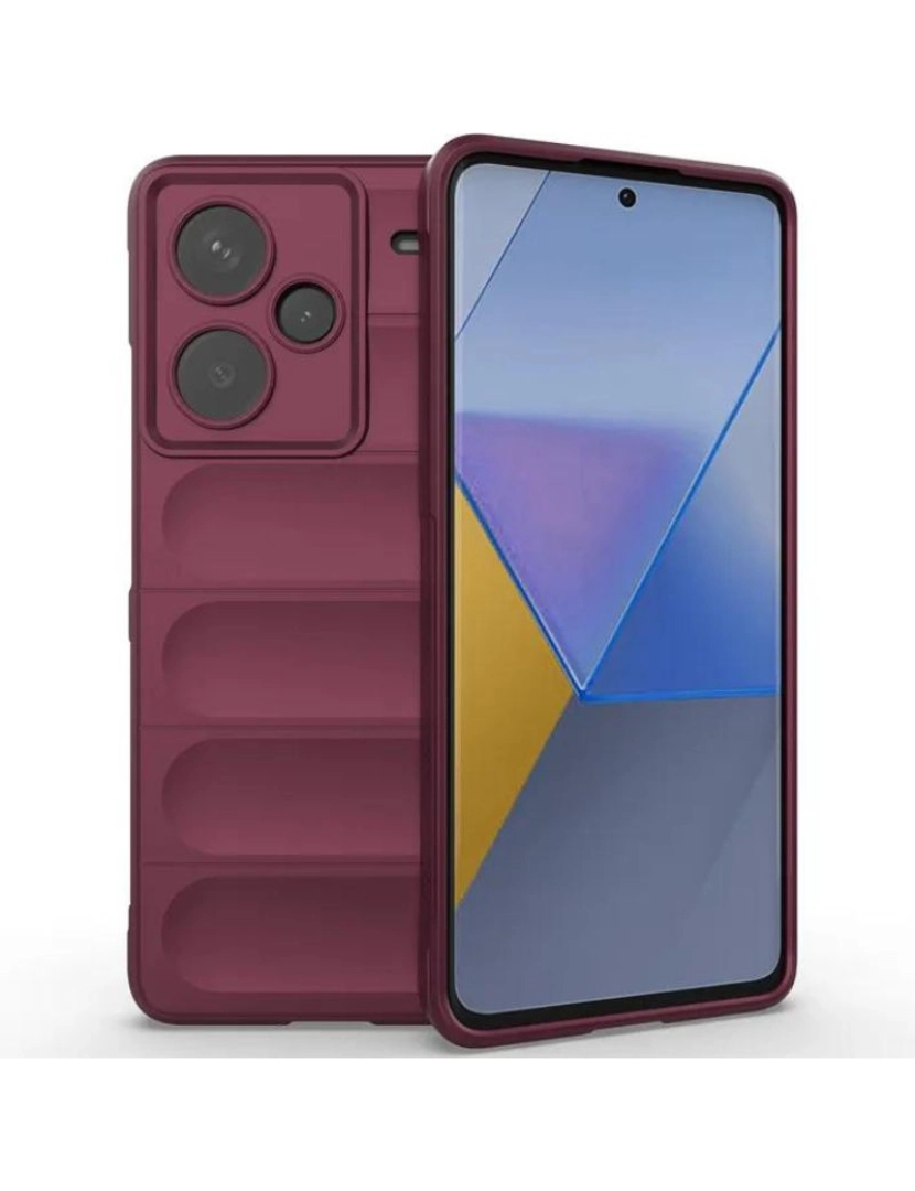 imagem de Capa bunker para Redmi Note 12 5G Vinho1