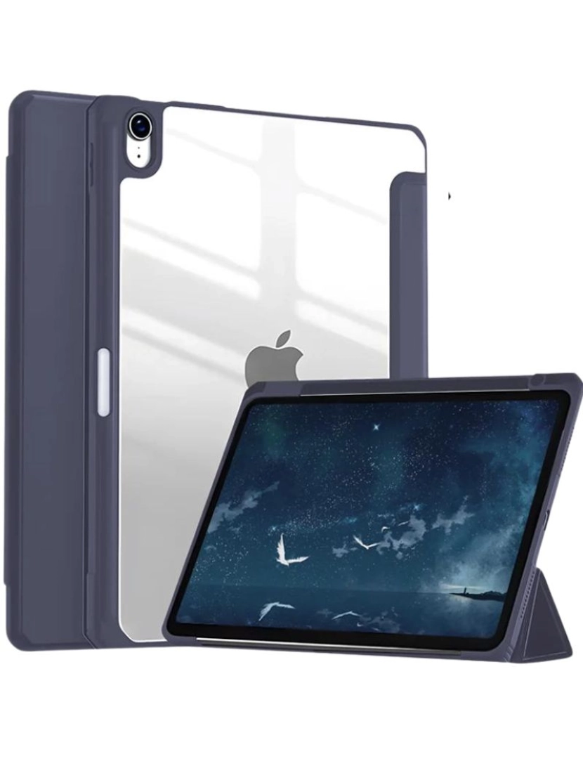 Antiimpacto! - Capa Crystal Folio para Ipad 10.9 air 4 2020 Azul Escuro