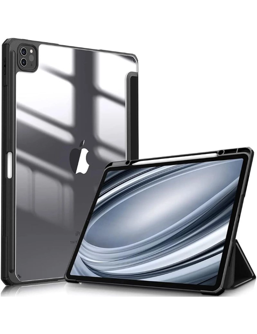 Antiimpacto! - Capa Crystal Folio para Ipad 10.9 air 5 2022 Preto