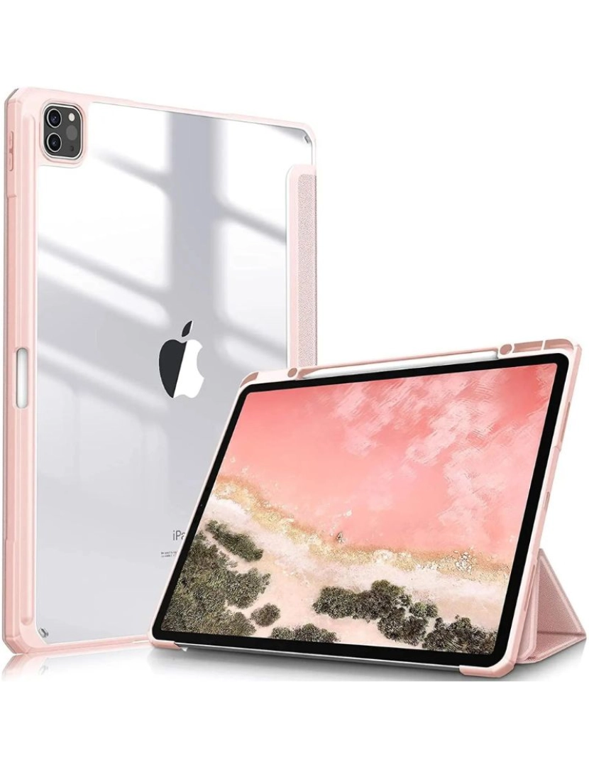 Antiimpacto! - Capa Crystal Folio para IPad 10.2 2019 7º Ger Rosa