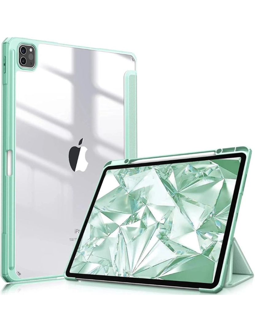 Antiimpacto! - Capa Crystal Folio para Ipad 10.9 2022 Verde Claro