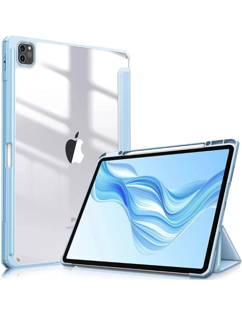 Antiimpacto! - Capa Crystal Folio para Ipad 10.9 2022 Azul