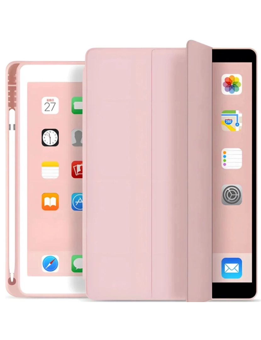 imagem de Capa Folio com suporte Apple Pencil para Ipad 10.9 2022 Rosa2