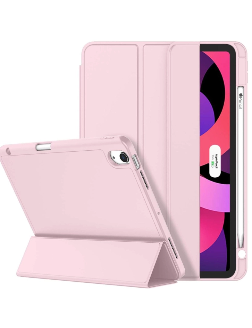 imagem de Capa Folio com suporte Apple Pencil para Ipad 10.9 2022 Rosa3