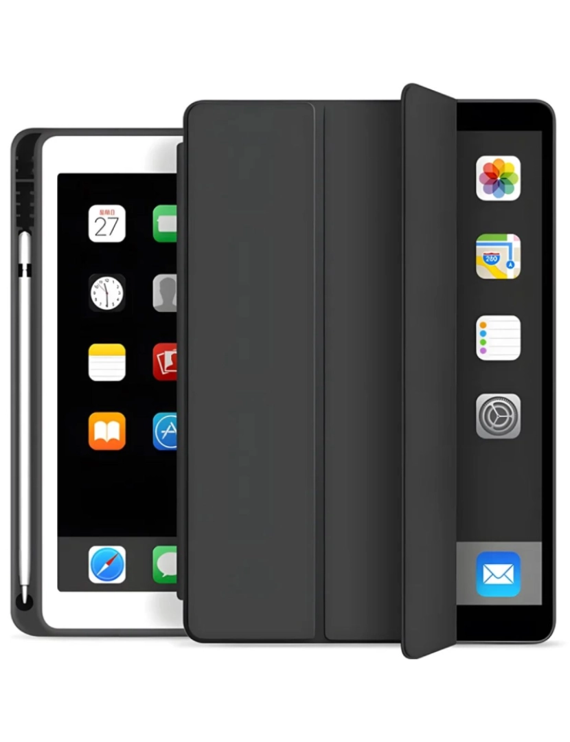 imagem de Capa Folio com suporte Apple Pencil para Ipad 10.9 2022 Preto2