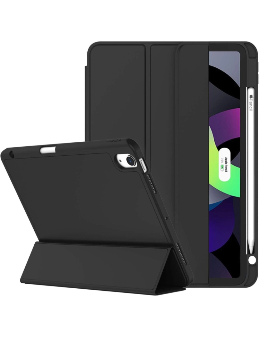 imagem de Capa Folio com suporte Apple Pencil para Ipad 10.9 air 4 2020 Preto3