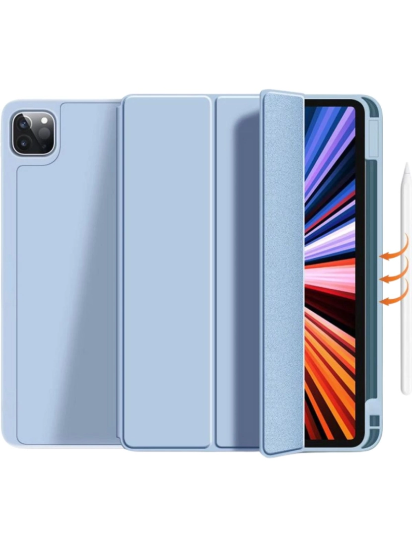 Antiimpacto! - Capa Folio com suporte Apple Pencil para Ipad 10.9 2022 Azul