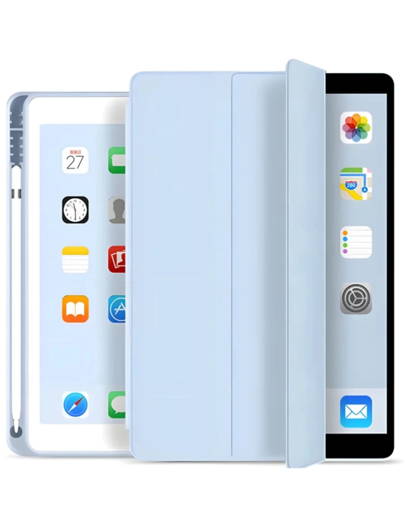 imagem de Capa Folio com suporte Apple Pencil para Ipad 10.9 2022 Azul2