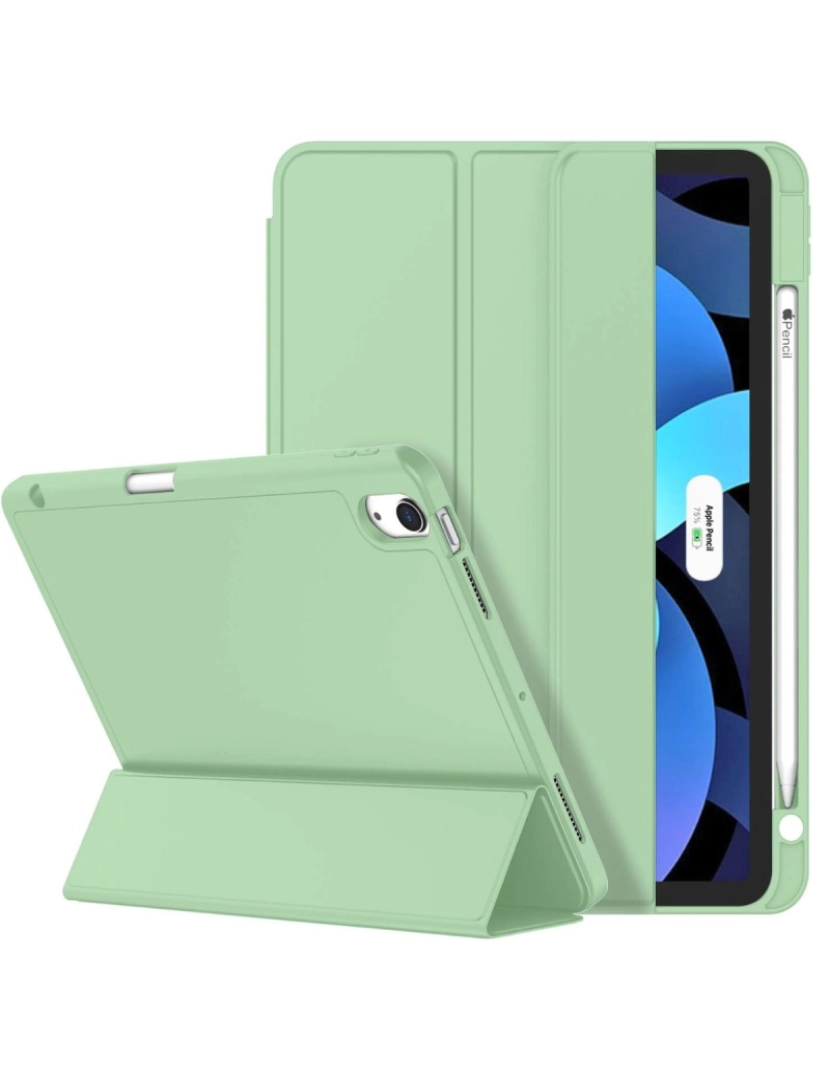 imagem de Capa Folio com suporte Apple Pencil para Ipad 10.9 2022 Verde Claro3