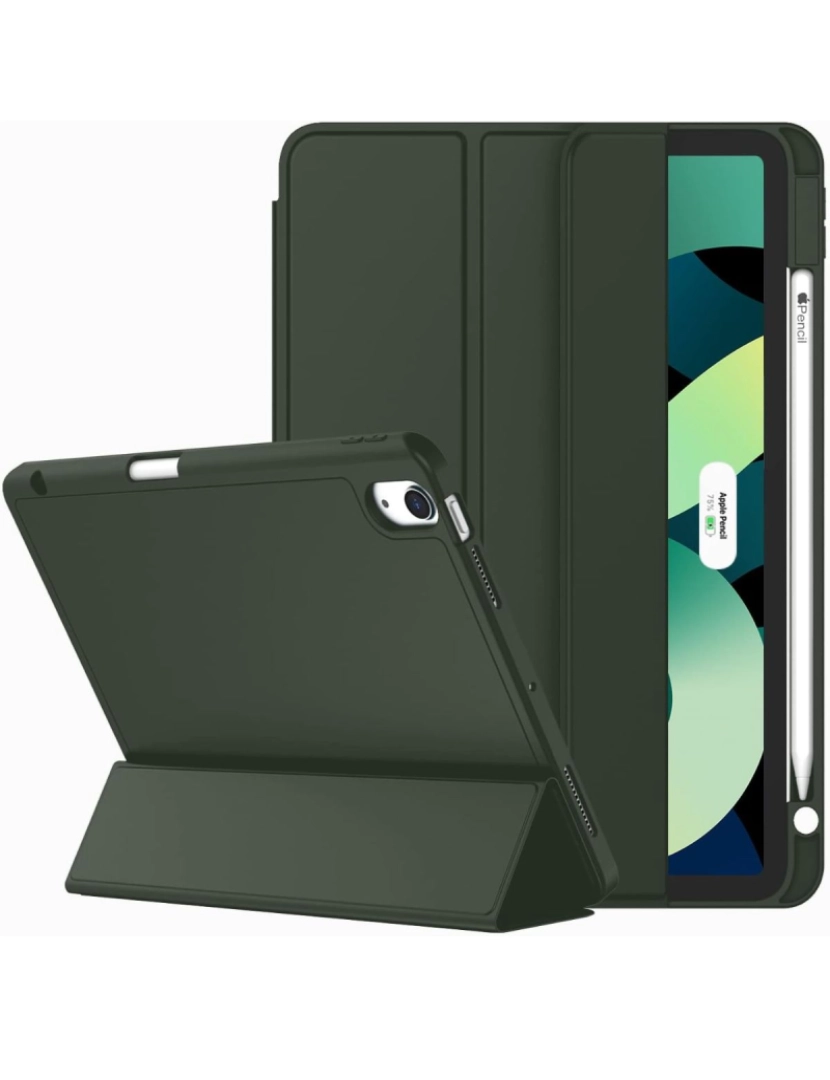 imagem de Capa Folio com suporte Apple Pencil para Ipad 10.9 2022 Verde Escuro3