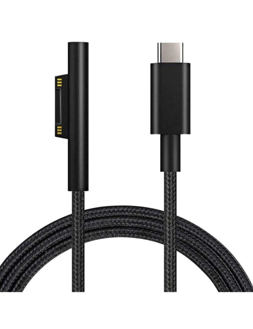 Antiimpacto! - Cabo carregador USB-C Nylon trançado magnético 65w para Microsoft Surface Go 1 / 2 / 3