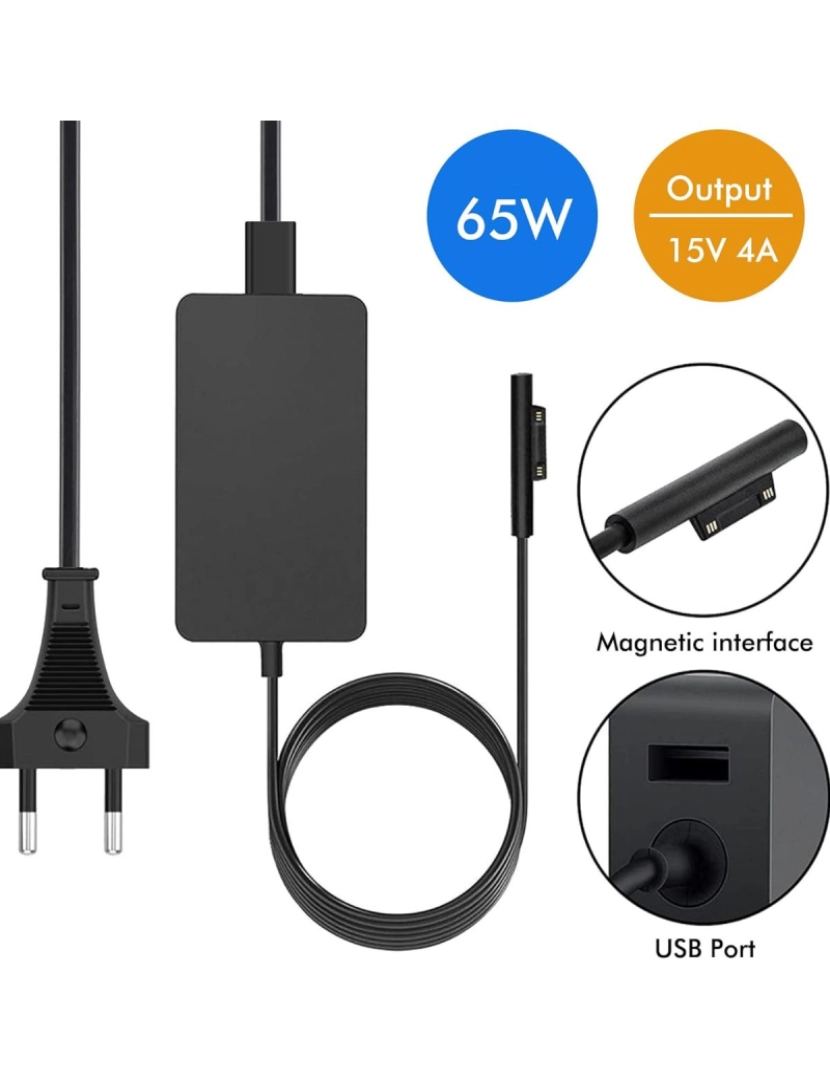 imagem de Carregador com conector magnético para Microsoft Surface Pro 82