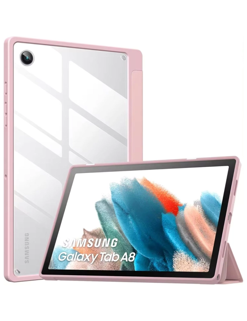 imagem de Capa Crystal Folio para Samsung Galaxy Tab A8 10.5 Rosa1