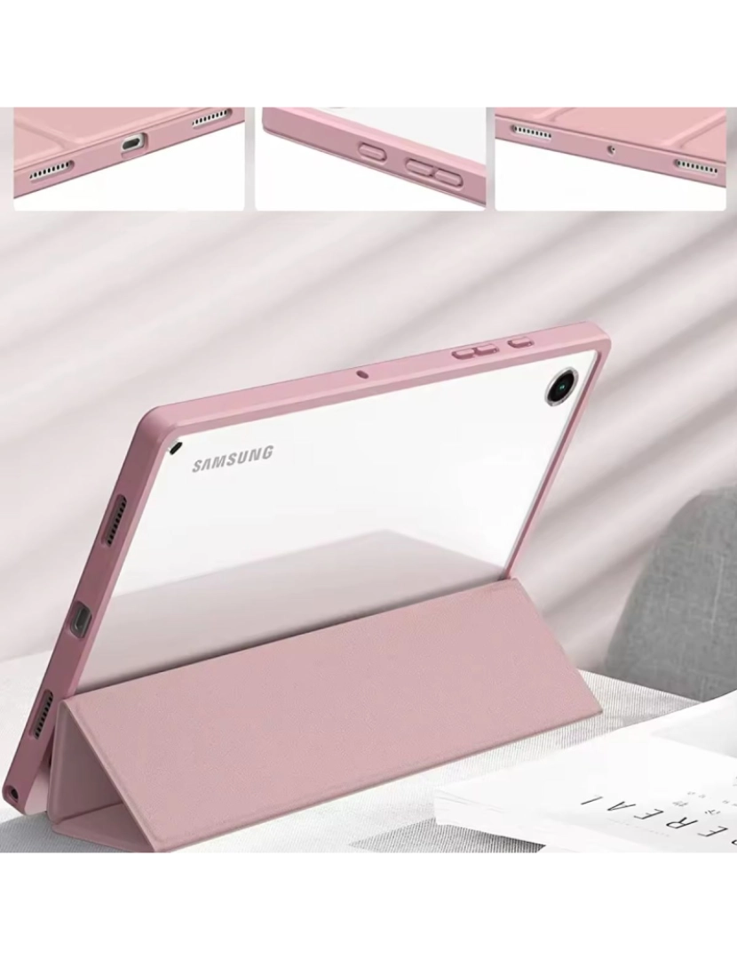 imagem de Capa Crystal Folio para Samsung Galaxy Tab A8 10.5 Rosa2