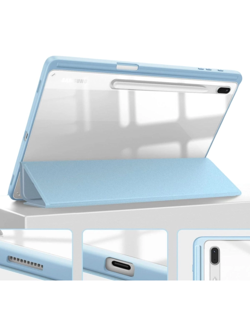 imagem de Capa Crystal Folio para Samsung Galaxy Tab S8 Plus 12.4 Azul3