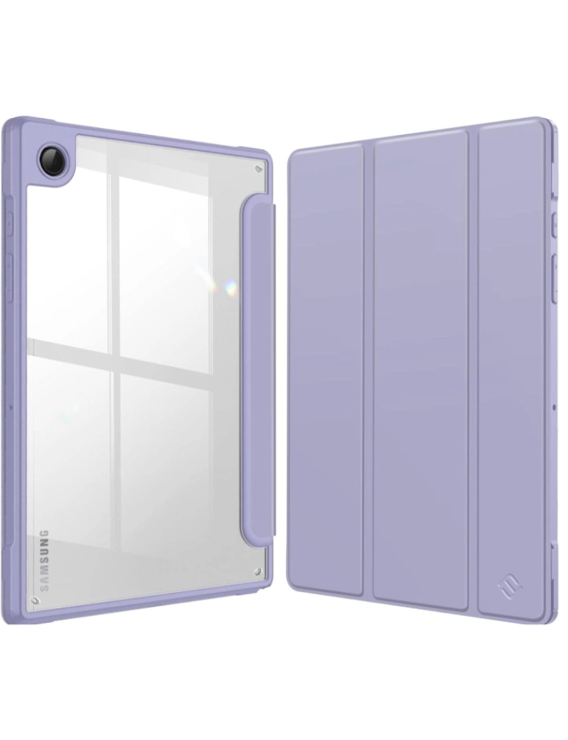 Antiimpacto! - Capa Crystal Folio para Samsung Galaxy Tab A9 8.7 Lavanda