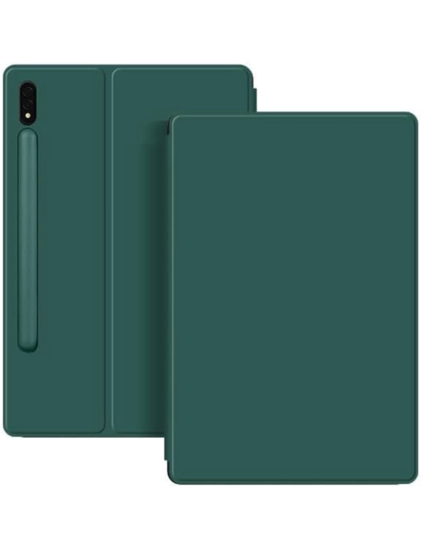 Antiimpacto! - Capa Book magnética suporte S-pen para Samsung Galaxy Tab S7 Plus 12.4 Verde