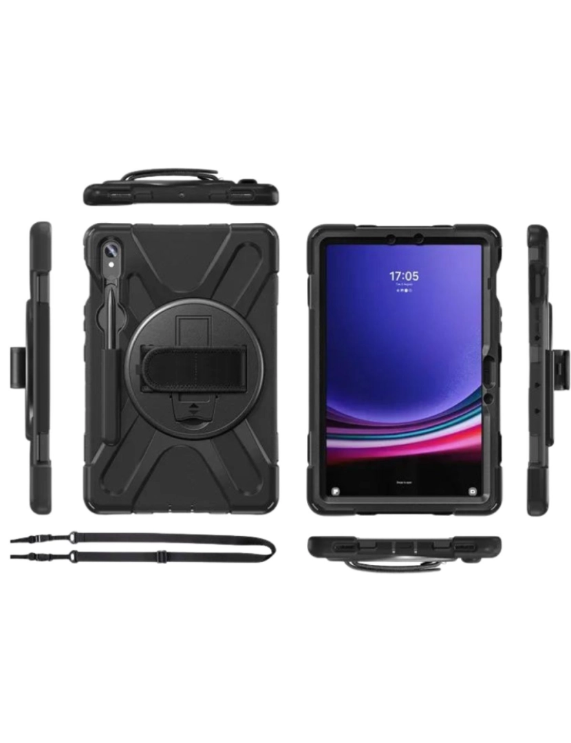 imagem de Capa Robusta 360º para Samsung Galaxy Tab S9 FE+ 12.4 Preto3