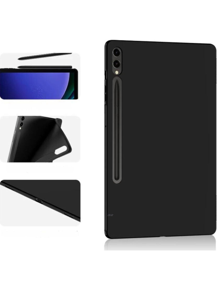 imagem de Capa emborrachada slim para Samsung Galaxy Tab S7 Plus 12.4 Preto2