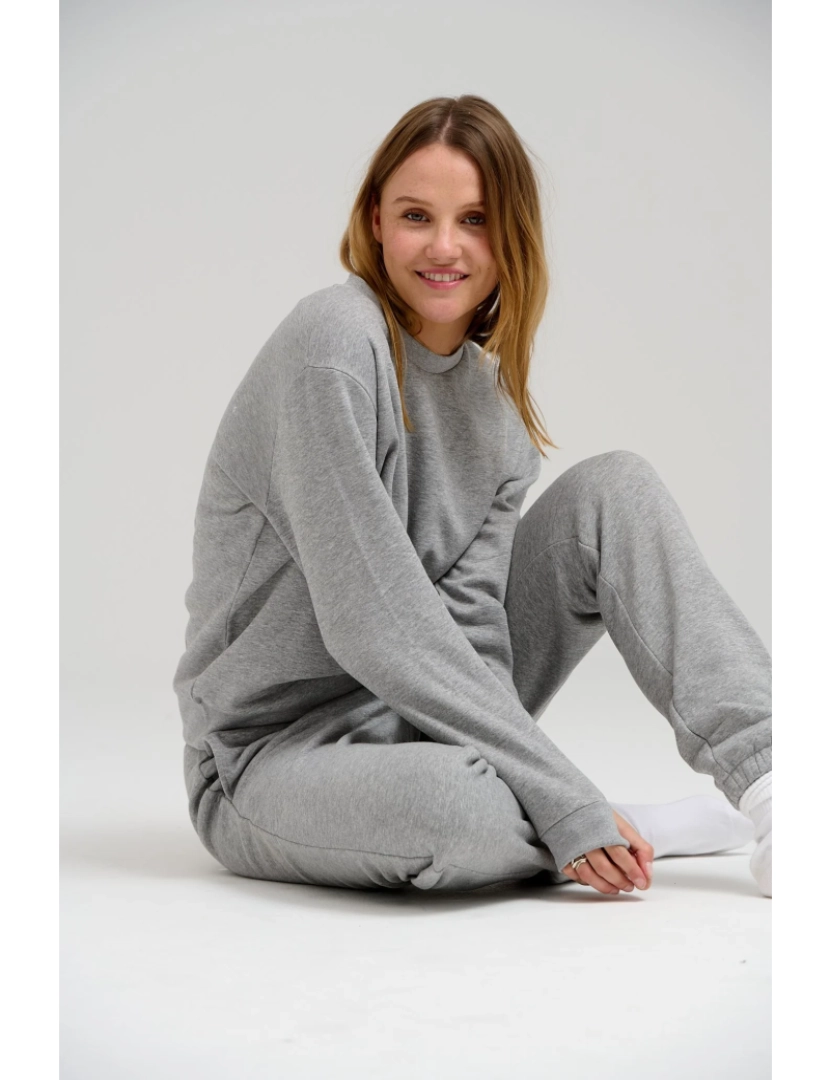 imagem de Sweat Básica com Gola Redonda - Light Grey Melange2