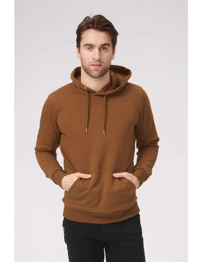 Teeshoppen - Sweat Básica com Capuz - Castanho