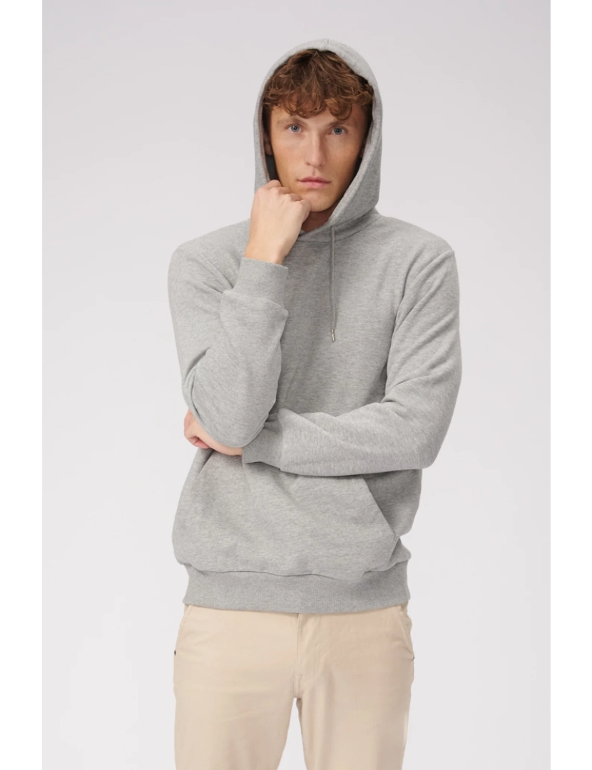 imagem de Sweat básica com capuz - Light Grey Melange3