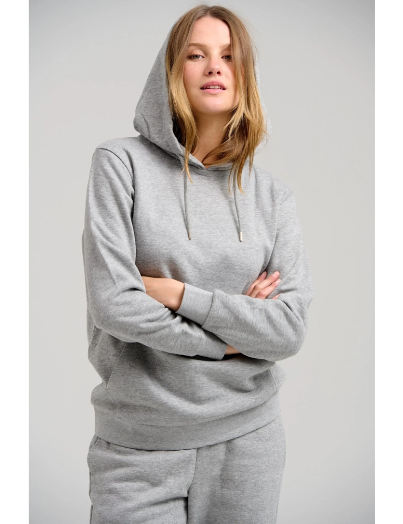 imagem de Sweat básica com capuz - Light Grey Melange2