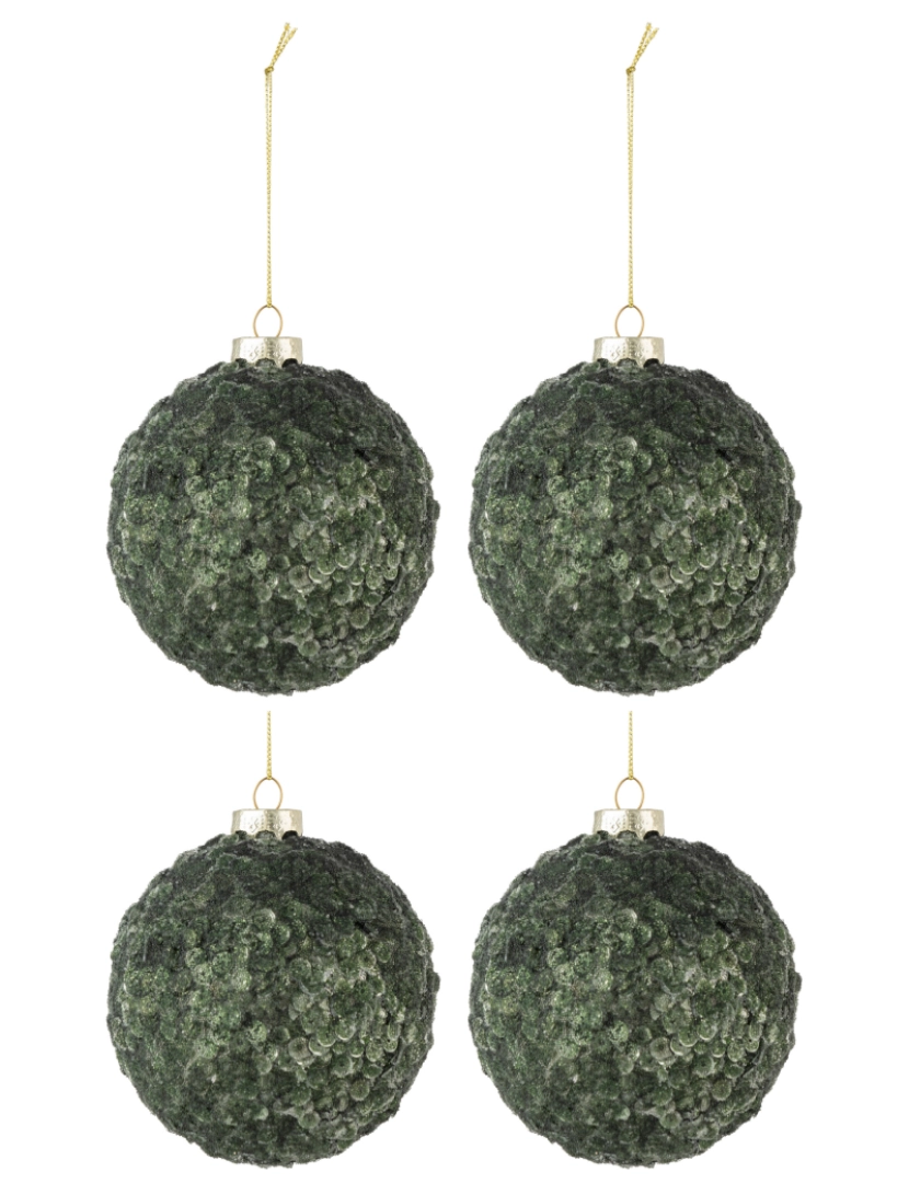 imagem de Caixa J-Line de 4 bolas de Natal Frost Mat vidro Founce Verde Médio1