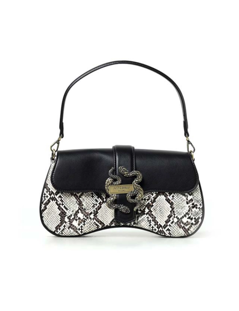 Just Cavalli  - Bolsa de Ombro Senhora Natural Python/Preto