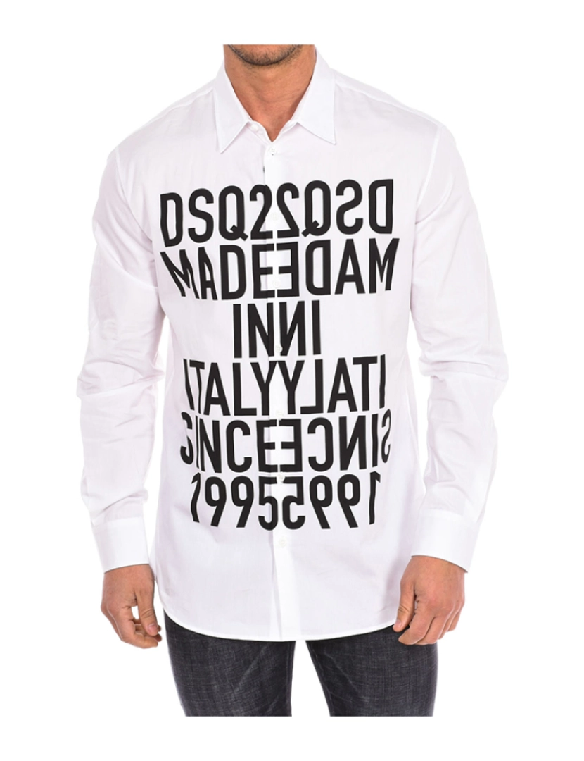 Dsquared2 - Camisa Manga Comprida Homem Preto Branco