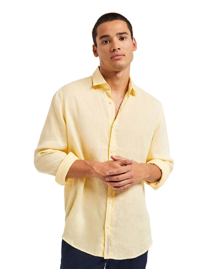 Polo Club - Camisa Manga Comprida Homem Amarelo Claro