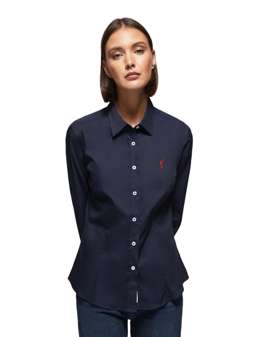 Polo Club - Camisa Manga Comprida Senhora Azul Navy