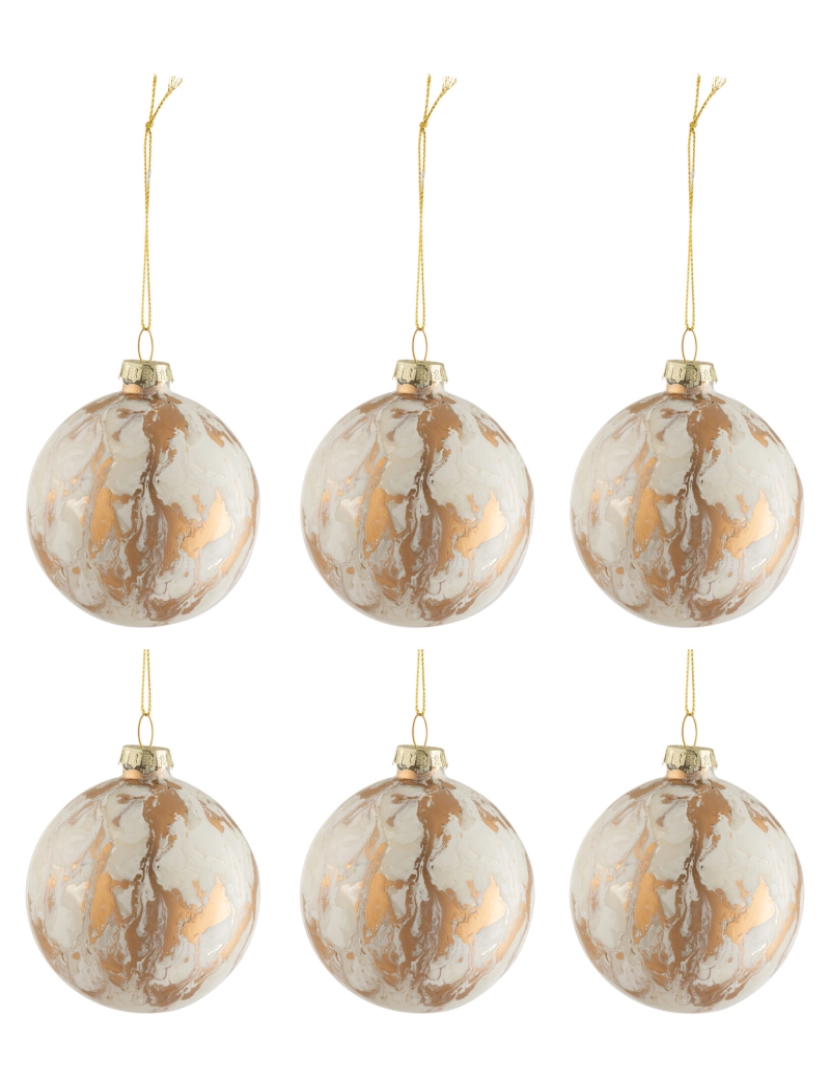 imagem de Caixa J-Line de 6 bola de Natal de vidro de mármore branco/vento pequeno1