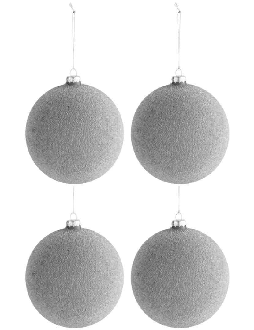 imagem de Caixa J-Line de 4 grânulos de bola de Natal tapete de vidro Grislarge1