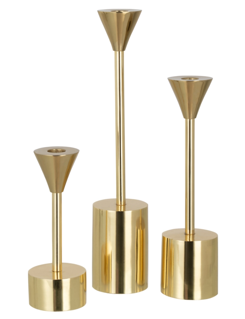 J-Line - Conjunto J-Line de três Chandelier Emma alumínio brilhante ouro