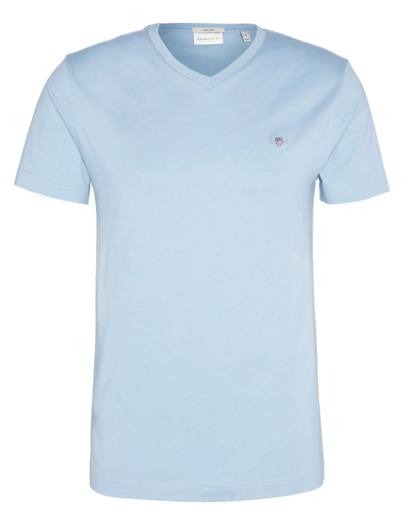 imagem de Gant Slim Shield V-Neck Tee Azul1