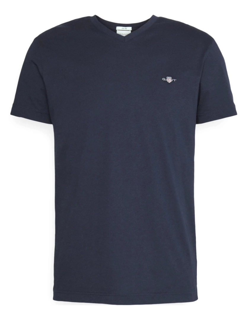 Gant - Gant Slim Shield V-Neck Tee Azul