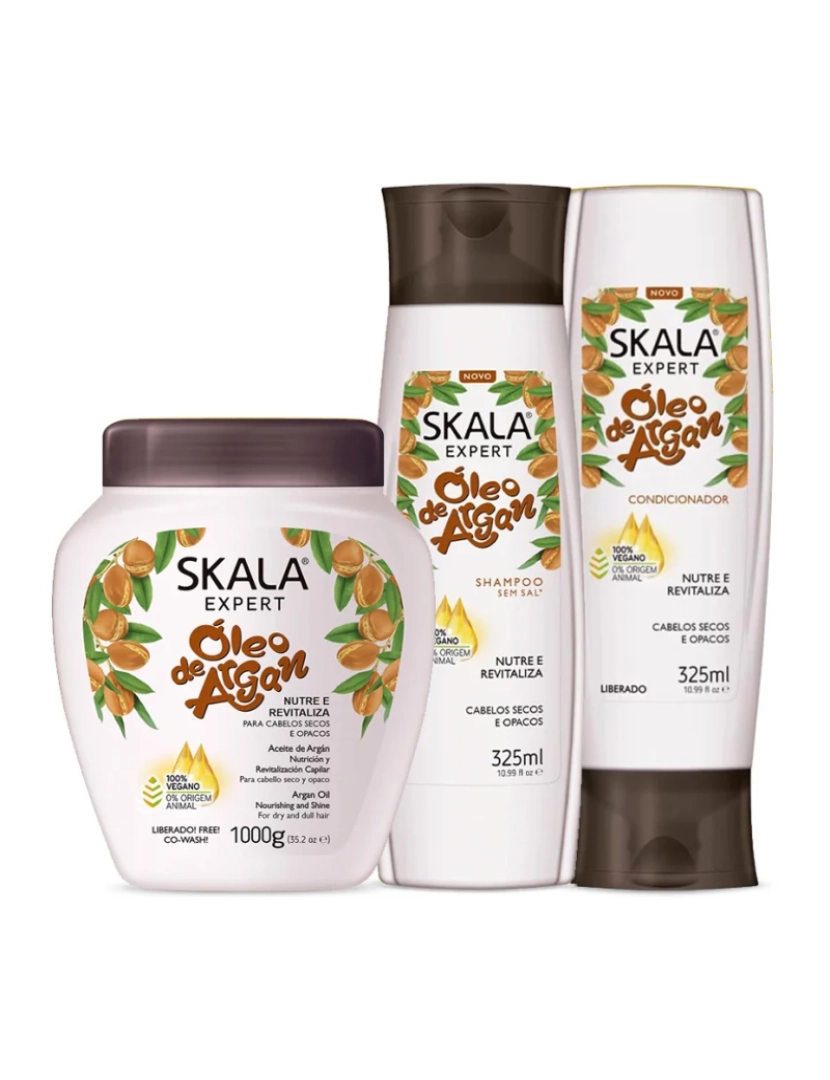 Skala - Pack Skala Óleo de Argan Shampoo 325ml + Condicionador 325ml + Máscara 1kg