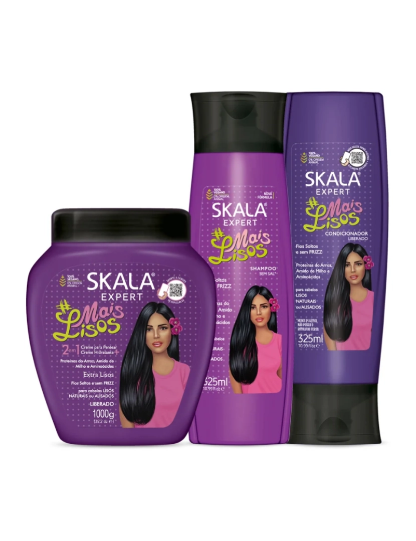 Skala - Pack Skala Mais Lisos Shampoo 325ml + Máscara 1kg + Condicionador 325ml