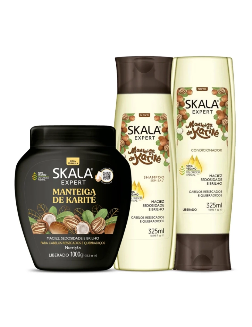 Skala - Pack Skala Karité Shampoo 325ml + Máscara 1kg + Condicionador 325ml