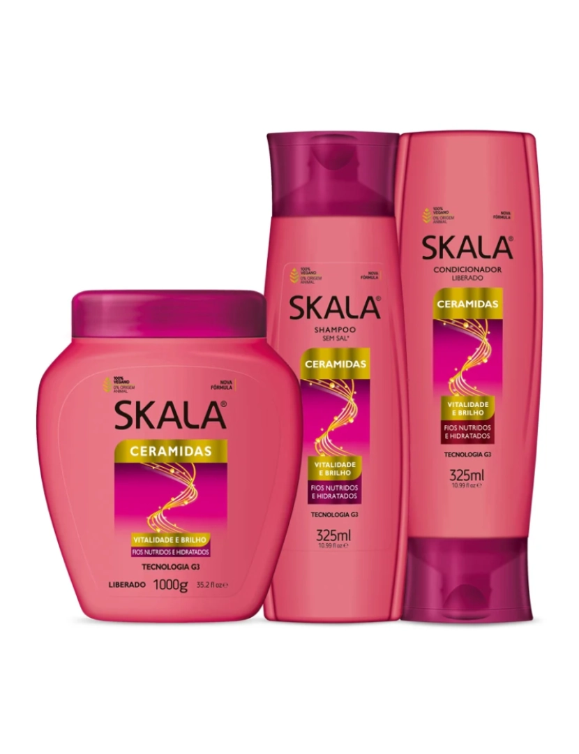 Skala - Pack Skala Ceramidas Shampoo 325ml + Máscara 1kg + Condicionador 325ml
