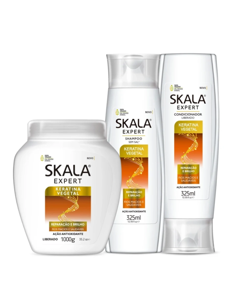 Skala - Pack Skala Keratina Shampoo 325ml + Máscara 1kg + Condicionador 325ml