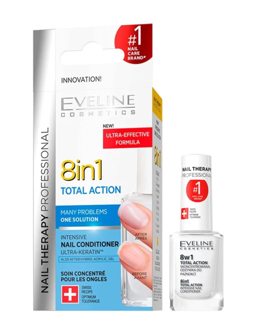 Eveline Cosmetics - Terapia de Unhas Professional 8 em 1: fortalece, repara e protege as unhas
