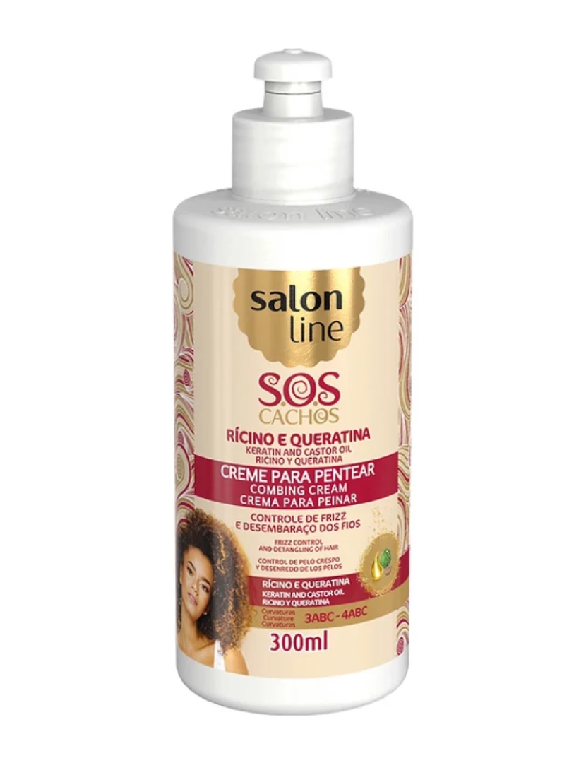 Salon Line - Creme para pentear S.O.S Cachos Rícino e Queratina - Salon Line 300ml