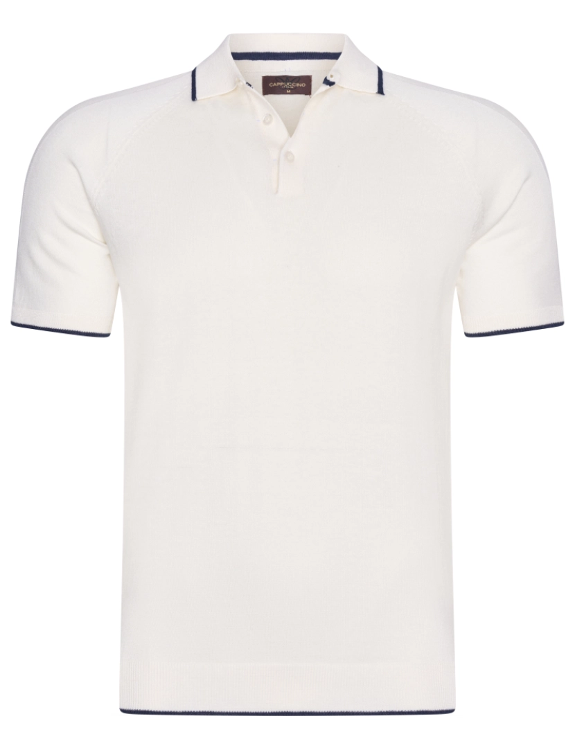 imagem de Cappuccino Italia Tipped Tricot Polo Branco1