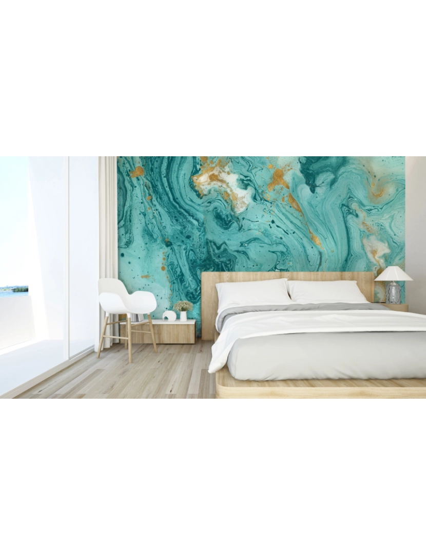 imagem de Papel de parede Turquoise marble2