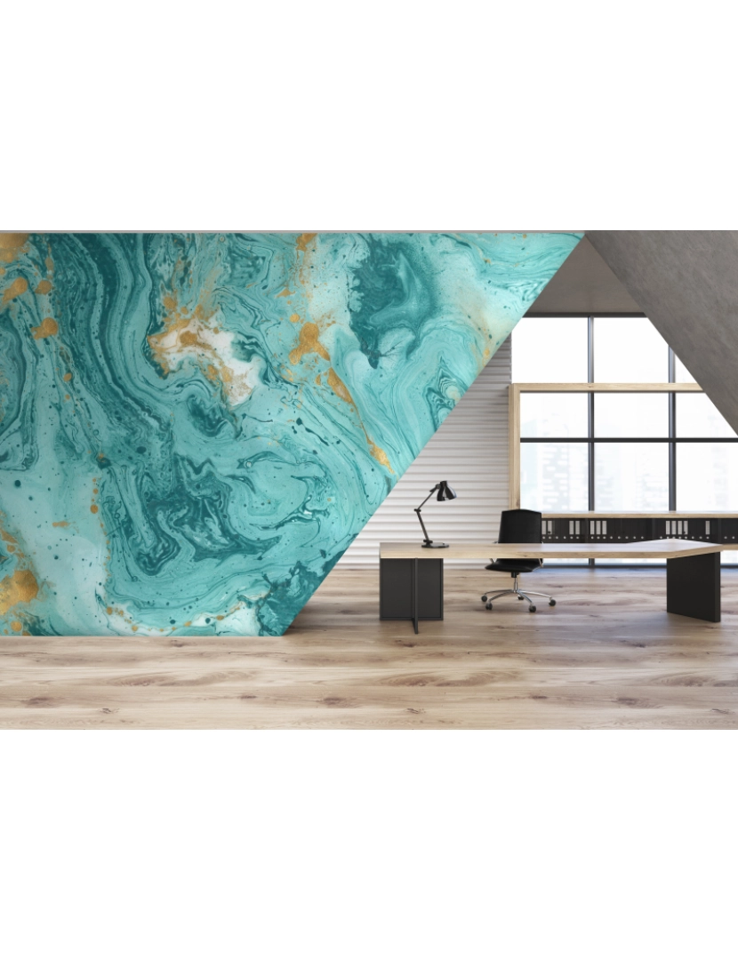 imagem de Papel de parede Turquoise marble4