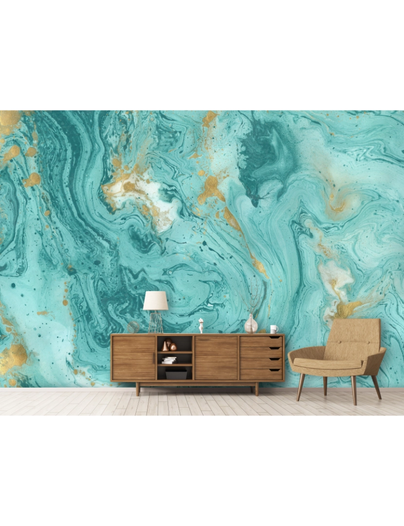 imagem de Papel de parede Turquoise marble5