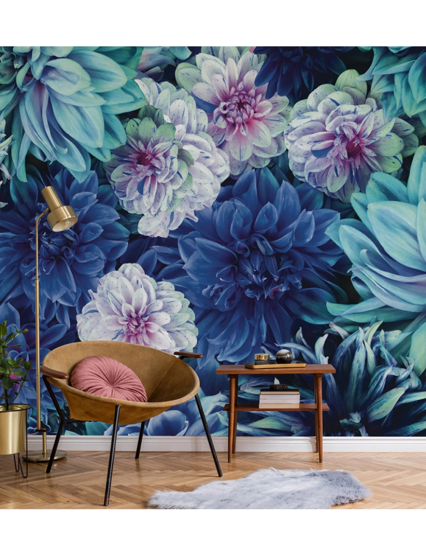 imagem de Papel de parede Dahlia bleu3