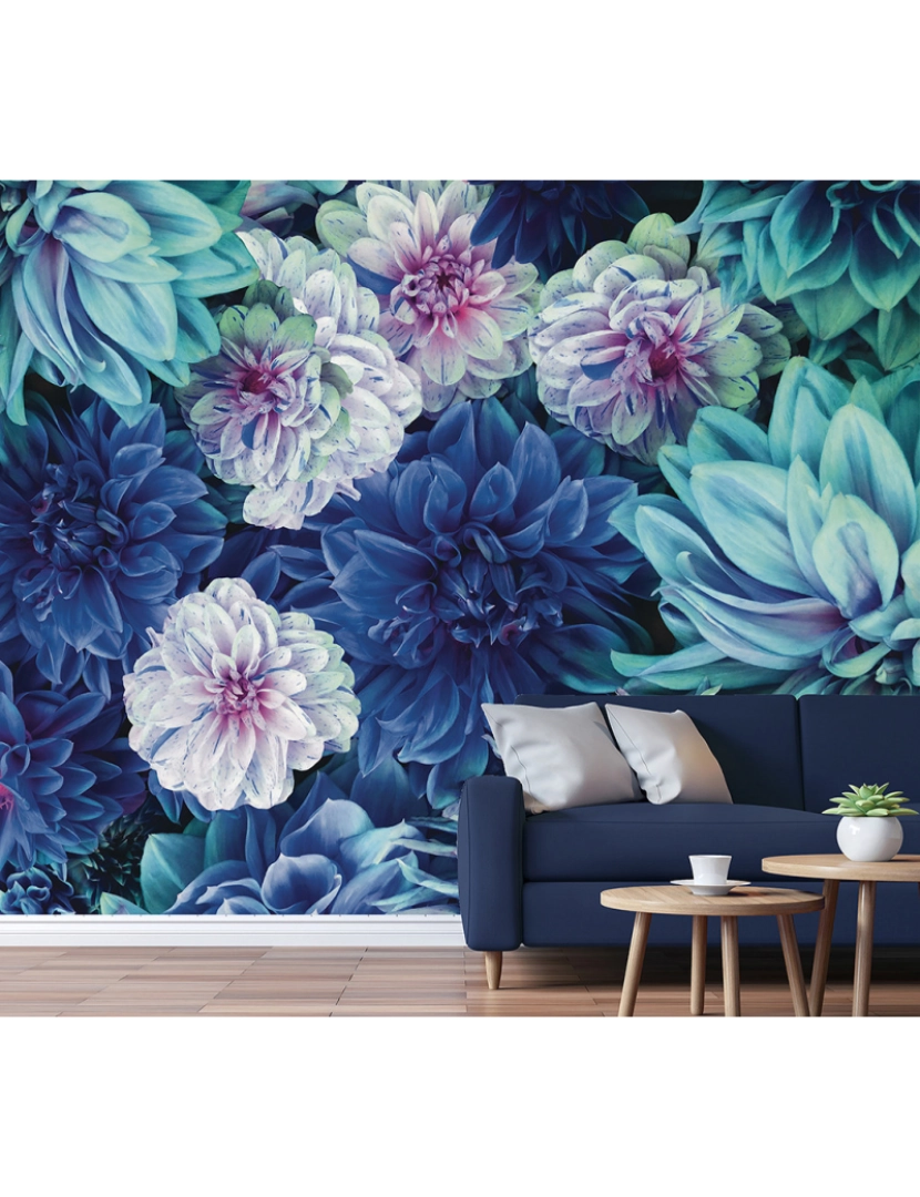 imagem de Papel de parede Dahlia bleu XL2